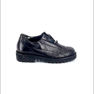 Paul Green Black Leather Chunky Loafer